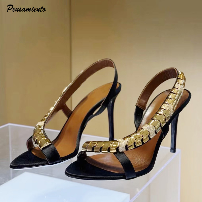 Summer Clothing On Sale - Luxury Rhinestones Sequined Satin Women Gladiator