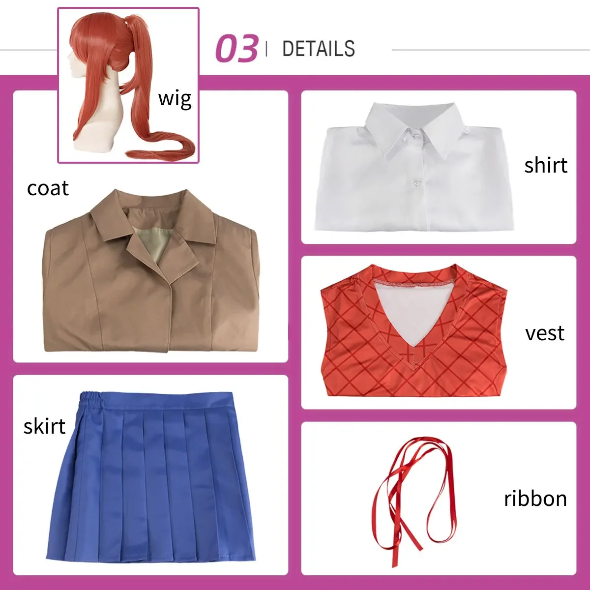 Summer Vacation Clothing Men - Anime Doki Doki Literature Club Monika