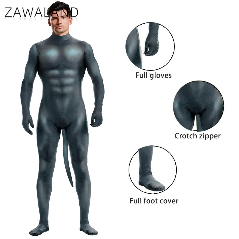 Summer Vacation Clothing Men - Zawaland Halloween Animal Costume with Tail