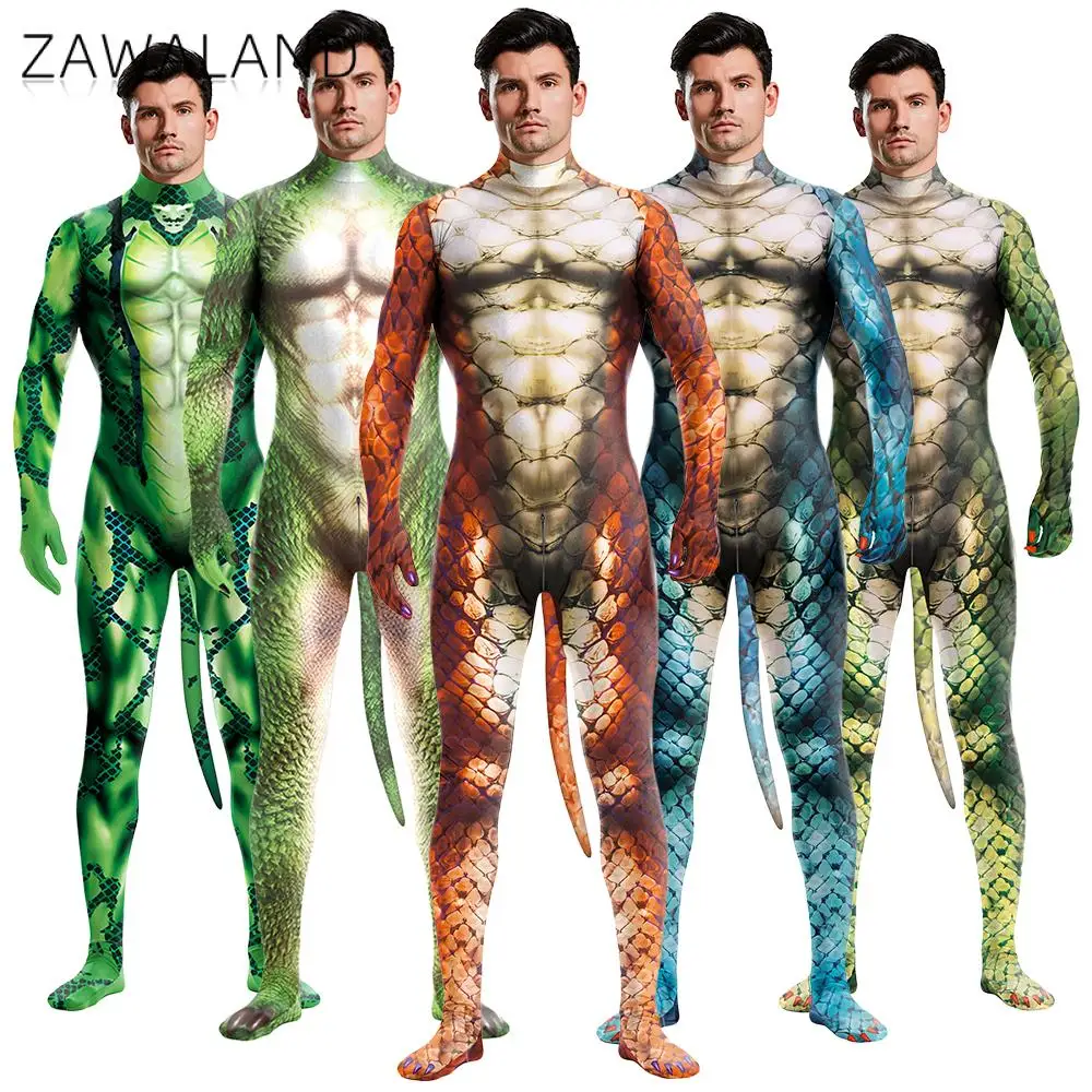 Summer Vacation Clothing Men - Zawaland Snake Dragon Men Costumes Halloween