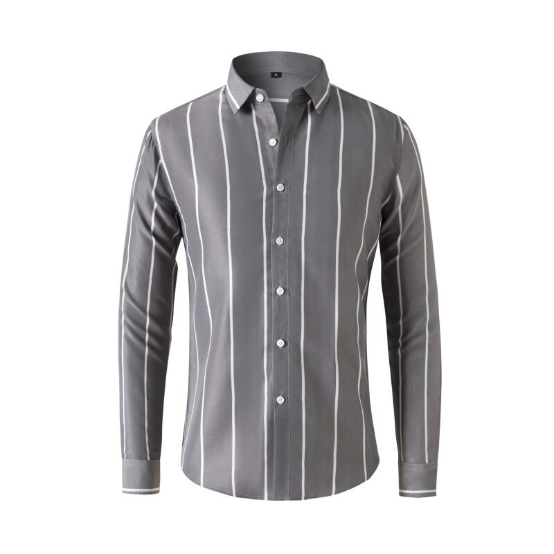 Summer Clothing Long Sleeve - Men's Striped Dress Shirt Long Sleeve