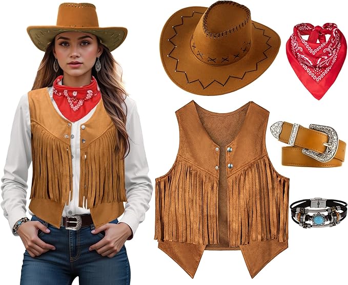 Summer Vacation Clothing Men - Women Men Cowgirl Costume Western Vest
