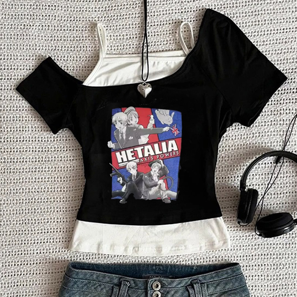 Hetalia crop top ladies street - Summer Grunge Clothing review and price