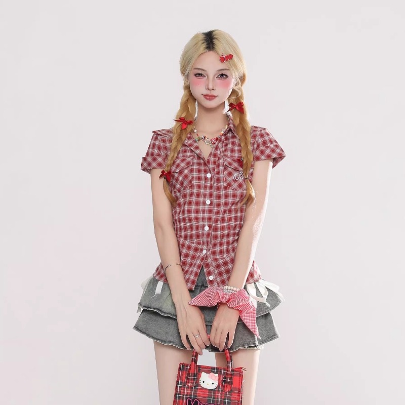 Harajuku Vintage Gothic Plaid  - Summer Grunge Clothing review and price