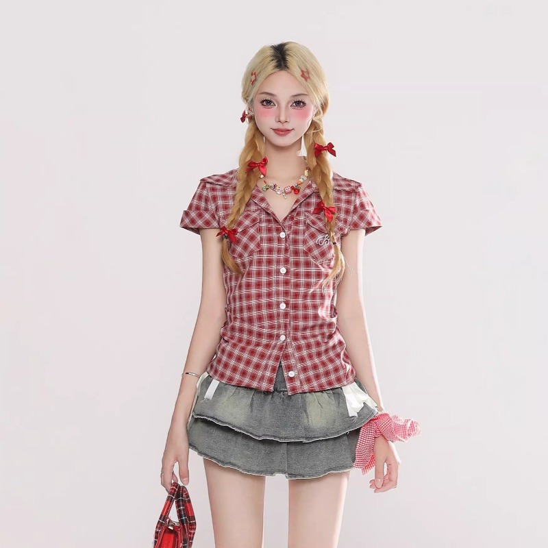 Harajuku Vintage Gothic Plaid  - Summer Grunge Clothing review and price