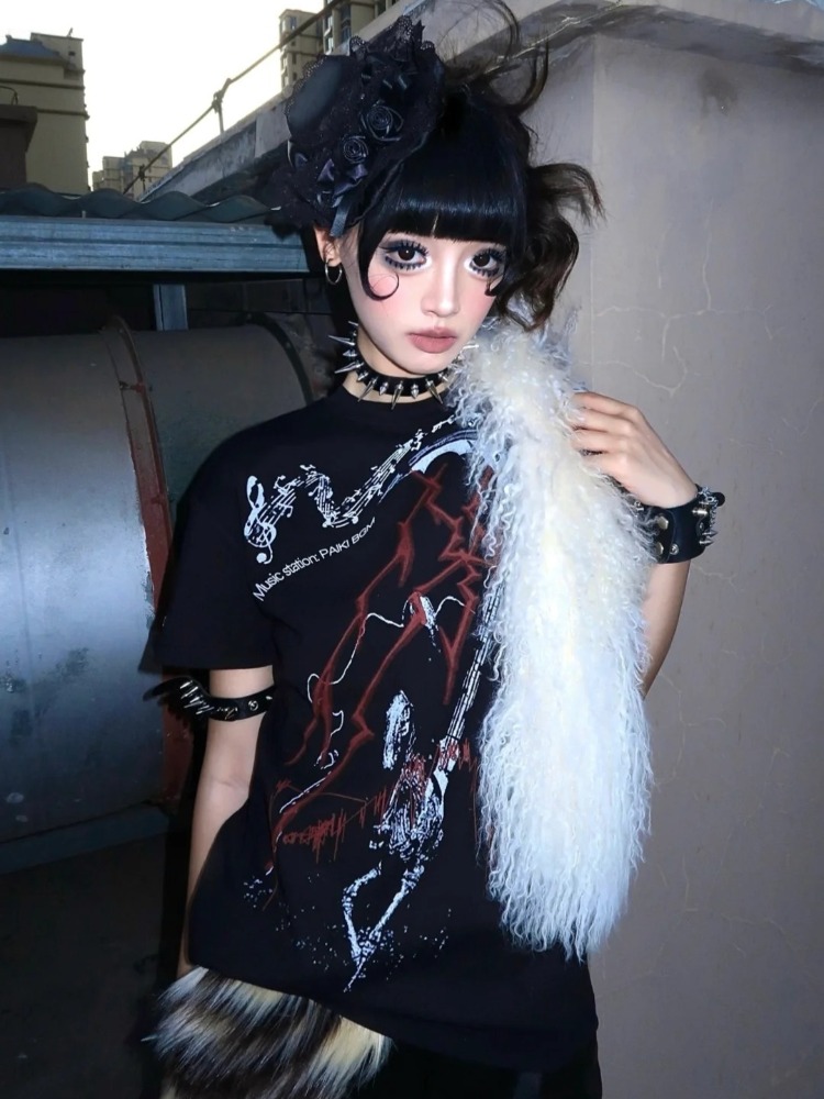 Y2k Subculture Aesthetic Black - Summer Grunge Clothing review and price