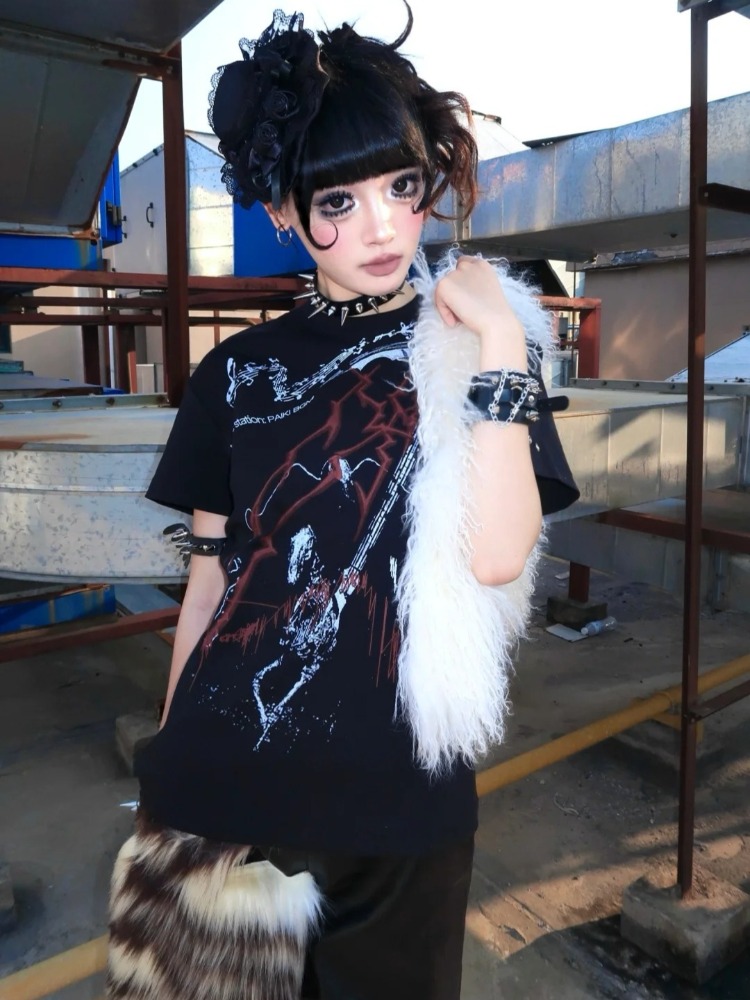 Y2k Subculture Aesthetic Black - Summer Grunge Clothing review and price