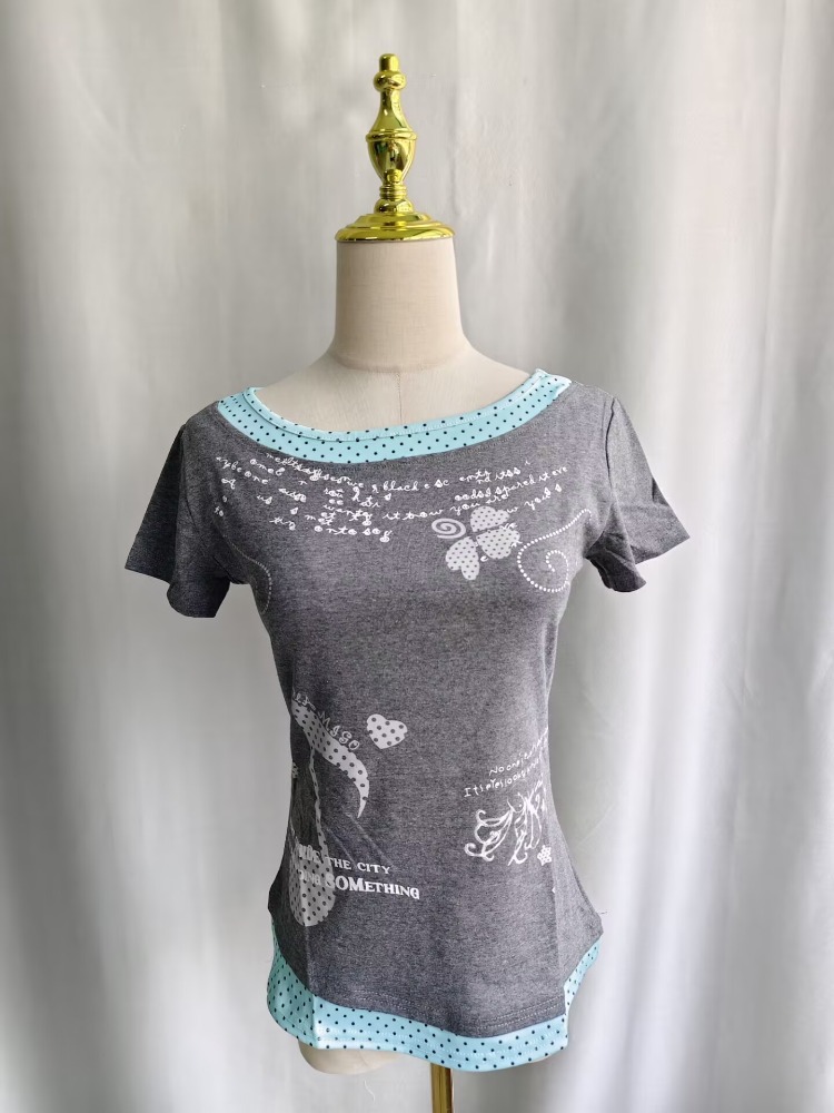 Kimutomo Women T Shirts Polka  - Summer Grunge Clothing review and price