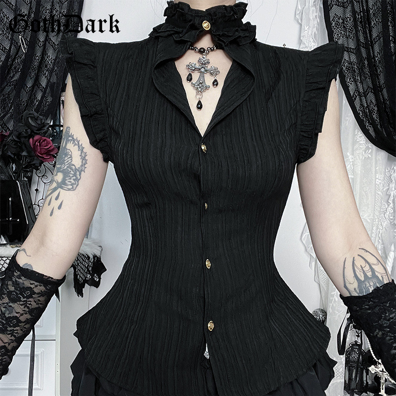 Goth Dark 90s Grunge Single Br - Summer Grunge Clothing review and price