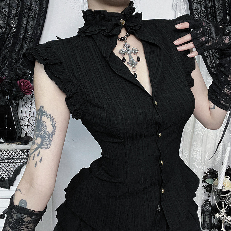 Goth Dark 90s Grunge Single Br - Summer Grunge Clothing review and price