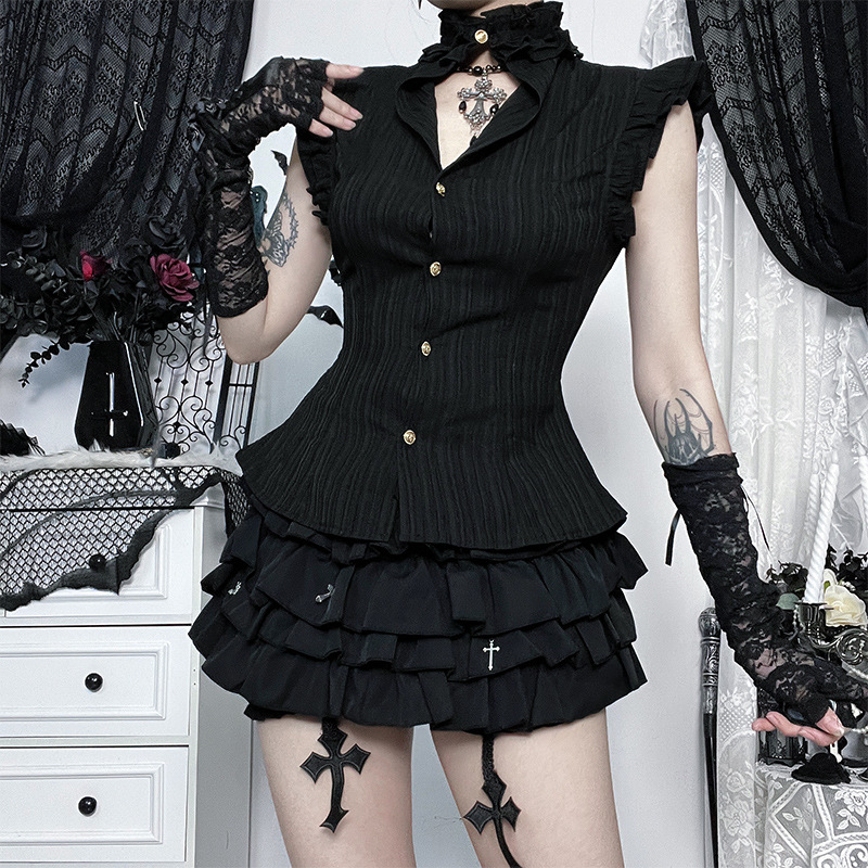 Goth Dark 90s Grunge Single Br - Summer Grunge Clothing review and price