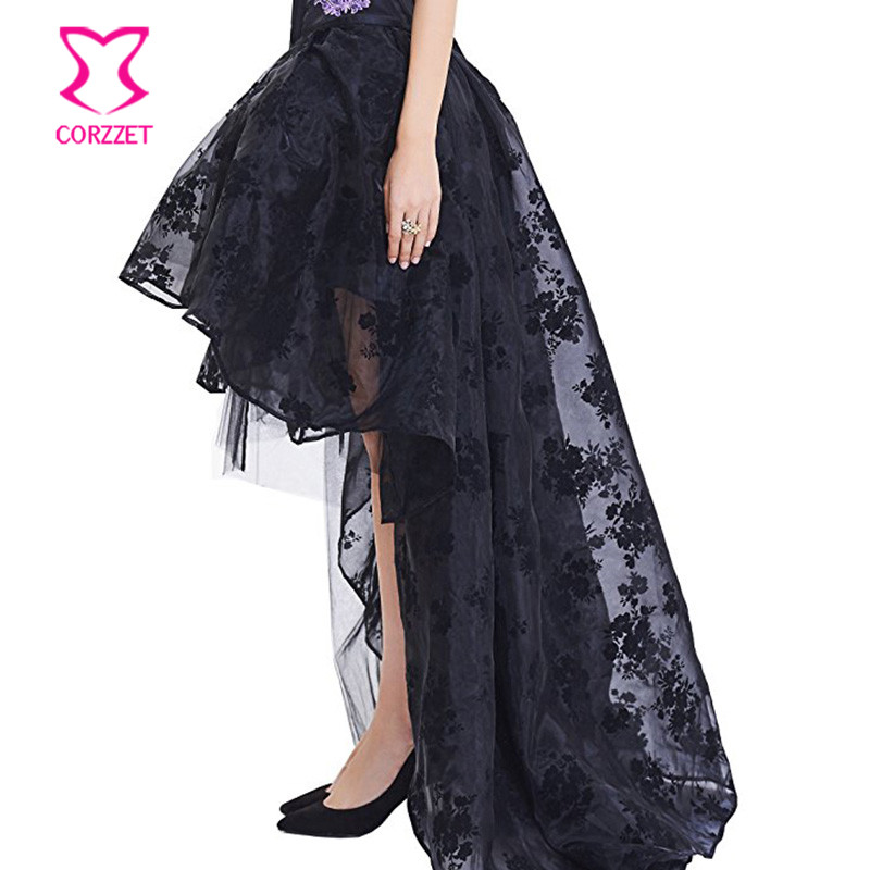 Black Floral Chiffon Front Sho - Summer Victorian Clothing review and price