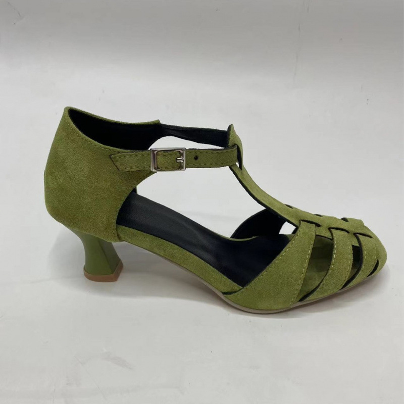 Women's Green Suede Kitten Hee - Summer Clothing On Sale review and price