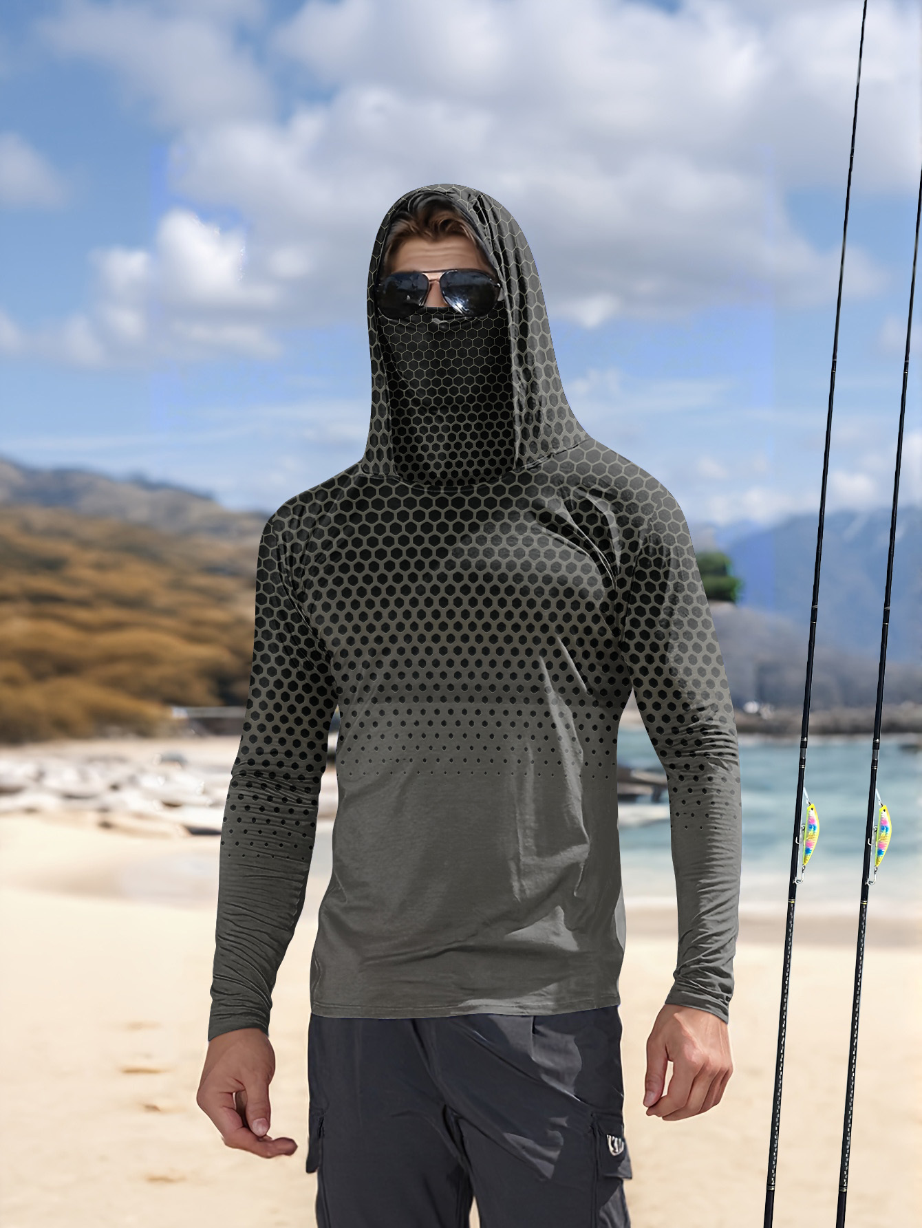 Men Hood Fishing Shirt long sl - Summer Clothing Long Sleeve review and price