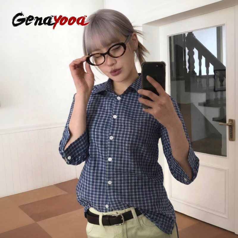 Genayooa Y2k Plaid Shirt Women - Summer Grunge Clothing review and price