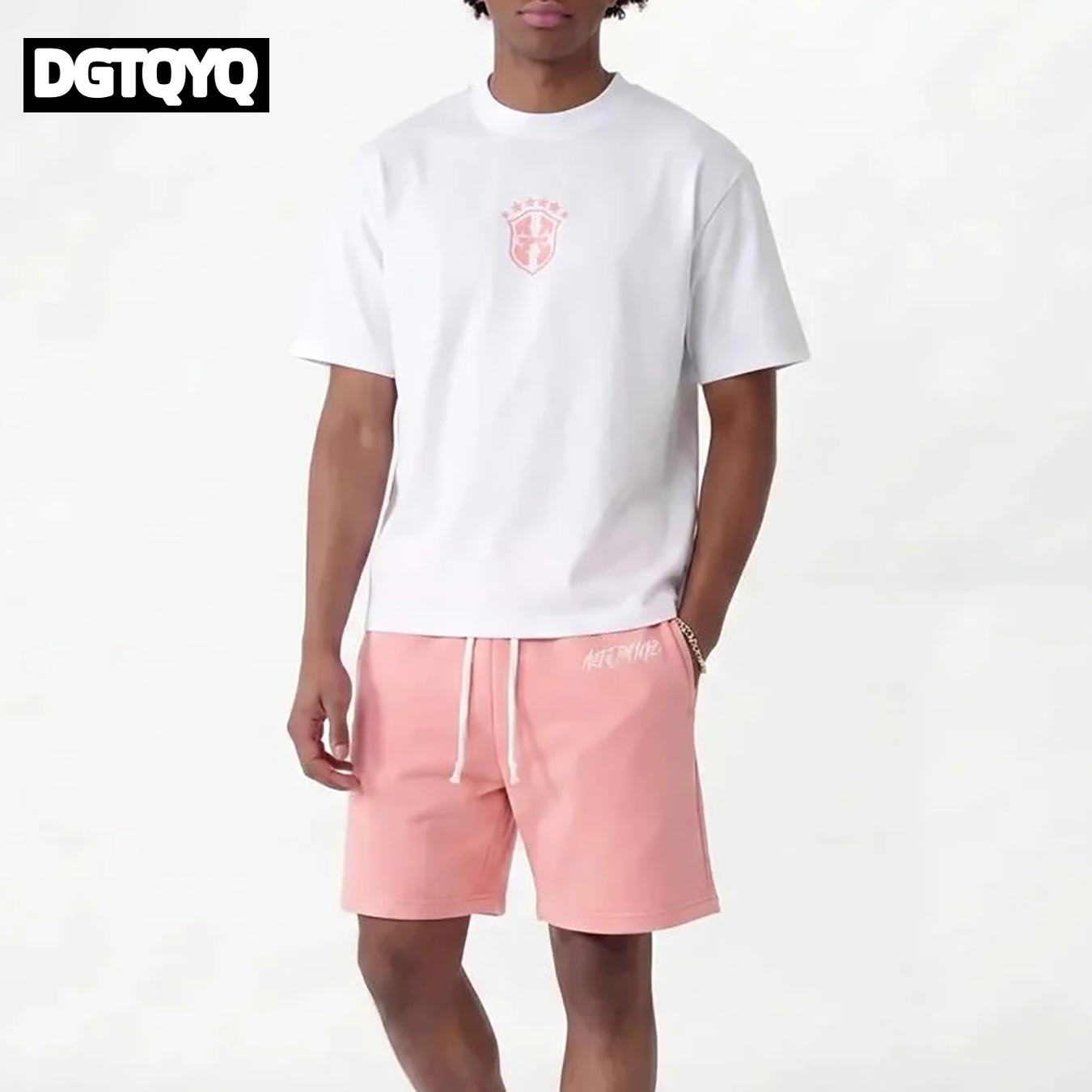 Man's Summer New Pink Embroide - Summer Clothing Sets Women review and price