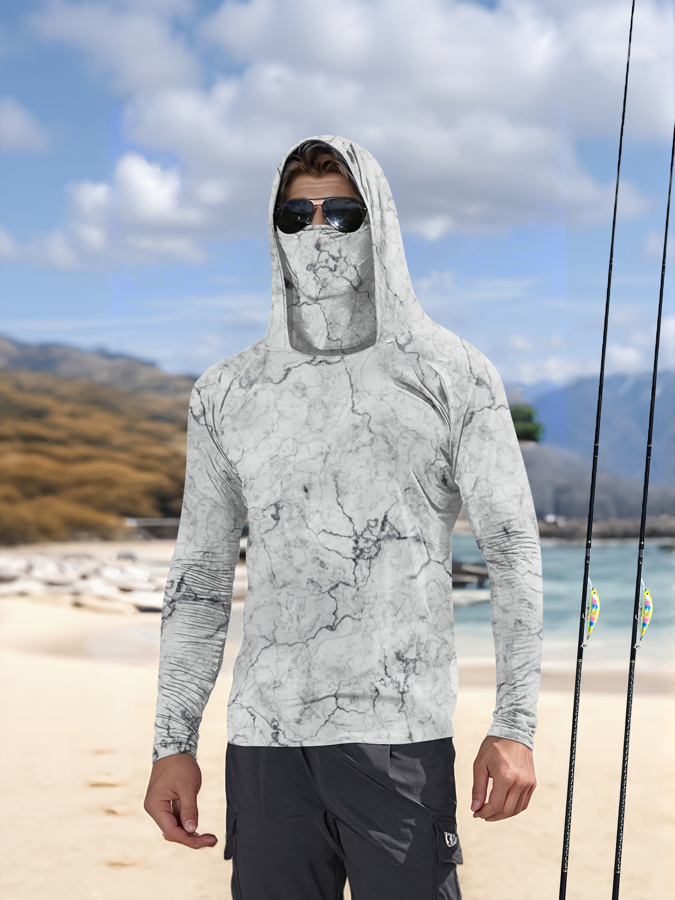 Men Hood Fishing Shirt long sl - Summer Clothing Long Sleeve review and price