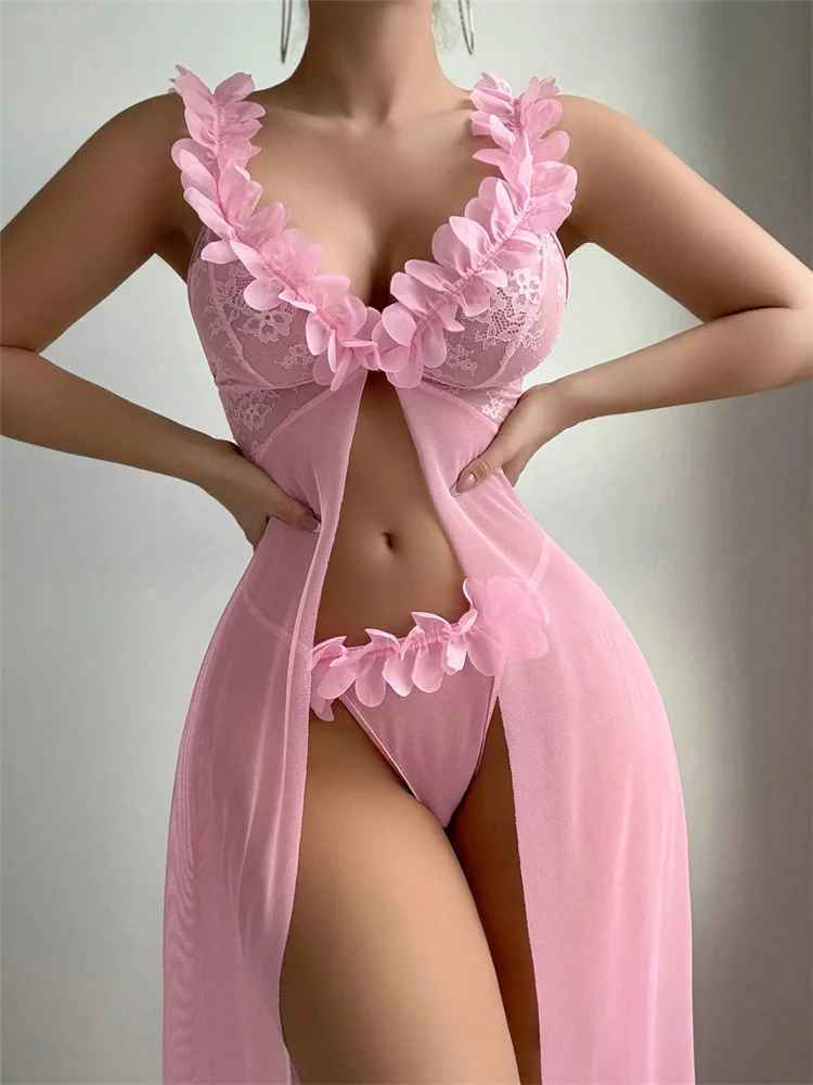 Pink Floral Sexy Nighties Wome - Summer Nights Clothing review and price