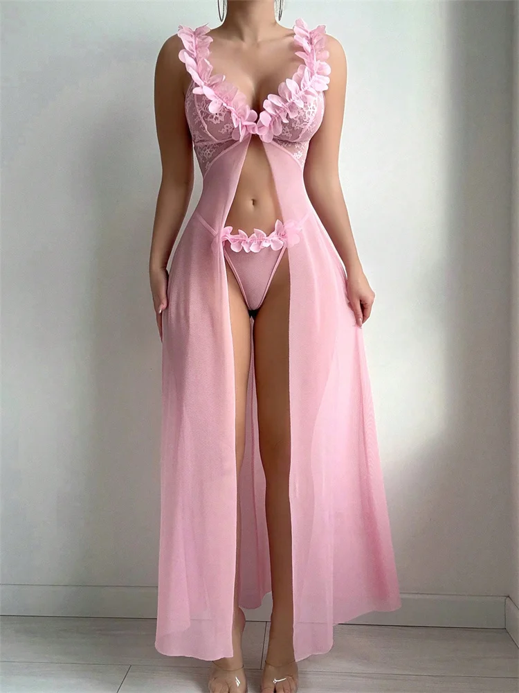 Pink Floral Sexy Nighties Wome - Summer Nights Clothing review and price