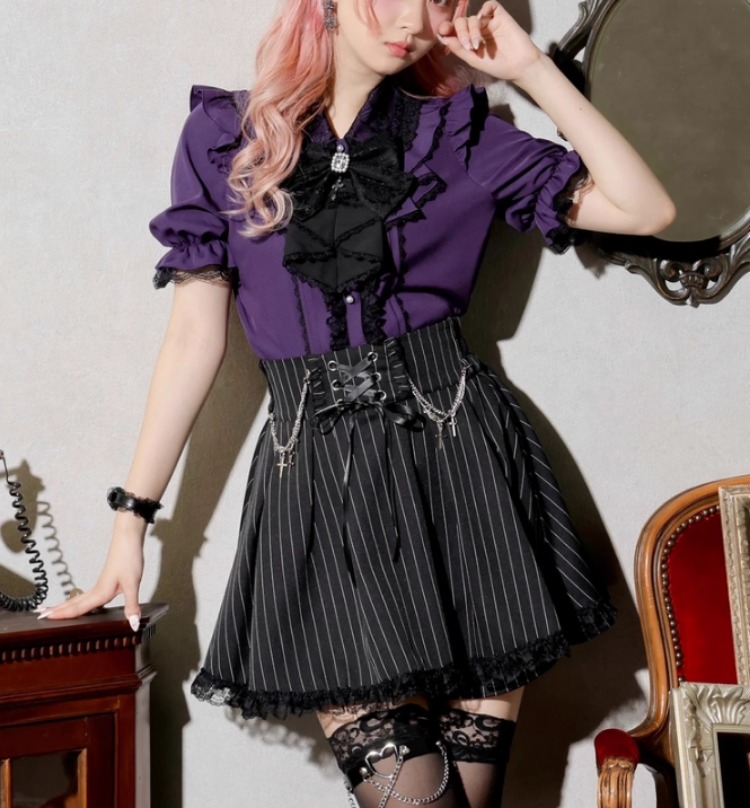 Y2K Lace Ruffle Blouse Women J - Summer Grunge Clothing review and price