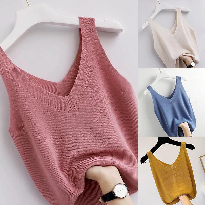 Knitting Vintage Tank Top V-Ne - Summer Zara review and price
