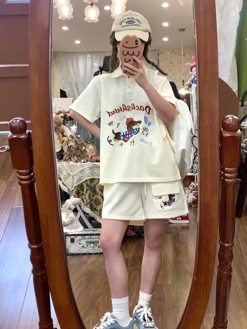 Kawaii Embroidery Dog Japan St - Summer Clothing In Japan review and price