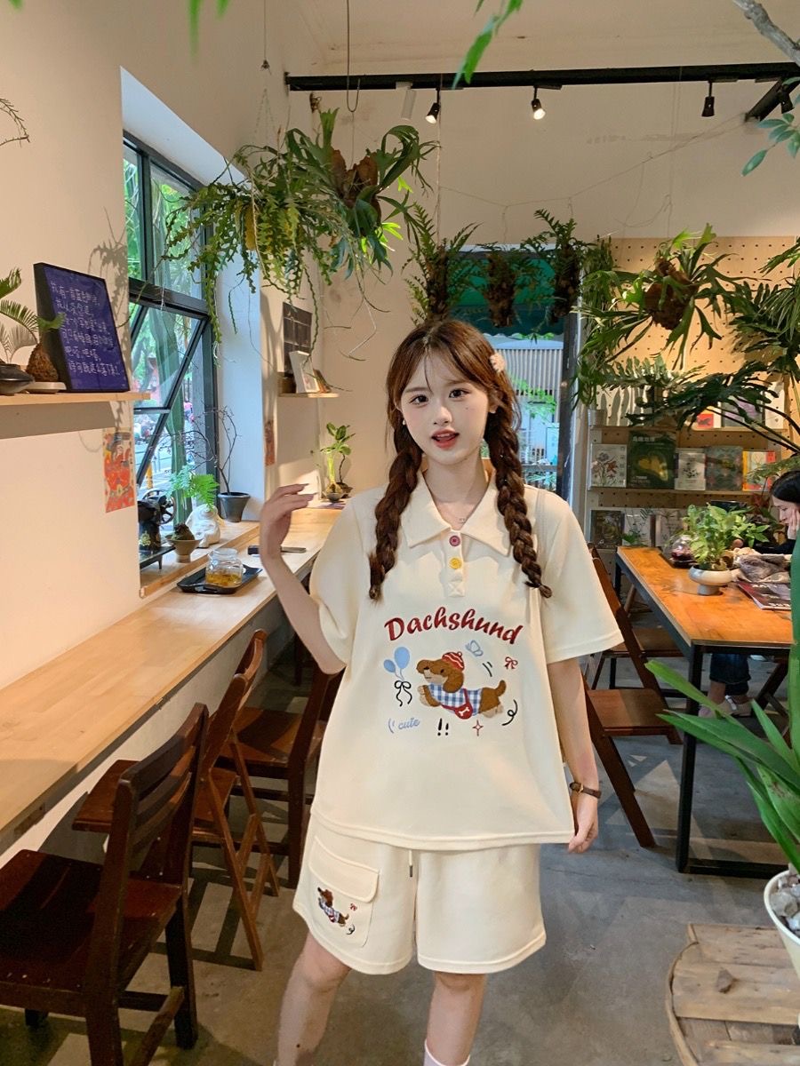 Kawaii Embroidery Dog Japan St - Summer Clothing In Japan review and price